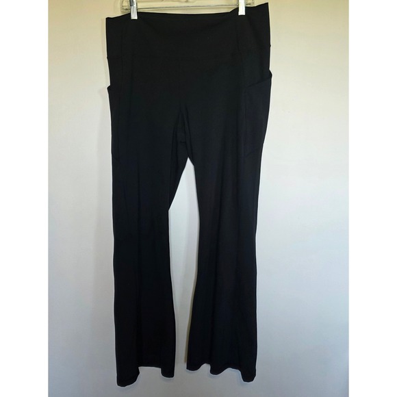 Fabletics Pants - Fabletics Oasis PureLuxe Black High Waisted Flare Yoga Pants Pockets Womens 2X